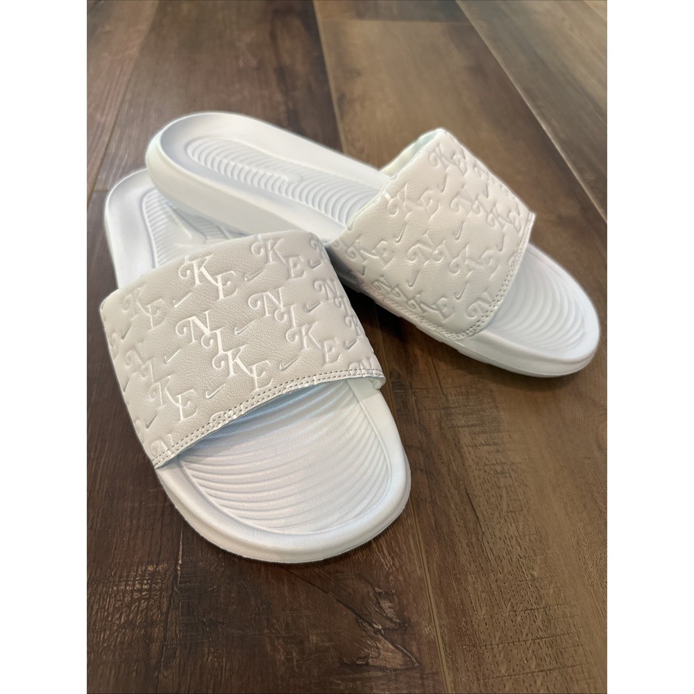 Nike Victori One Womens Spell Out Sport Slides Blue Tint Sz 8 HQ7022-400